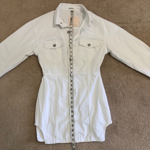Superdown New Holland Denim Dress White Button Front Small - Picture 12 of 15